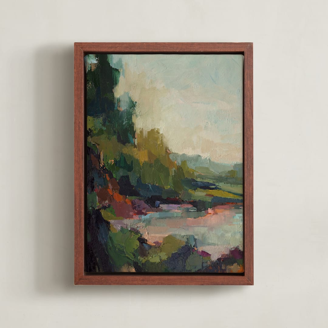 "Lagoon 1" - Art Print in Lagoon by Wendy Keller - Framed Canvas