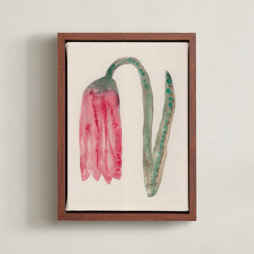 "The Morning Garden 2" - Art Print in Dusty Red by Alisa Galitsyna - Framed Canvas