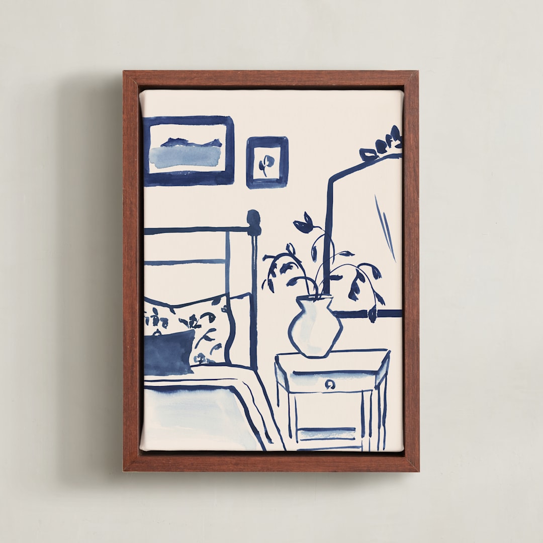 "Pretty Room" - Art Print in Vanilla by Teju Reval - Framed Canvas