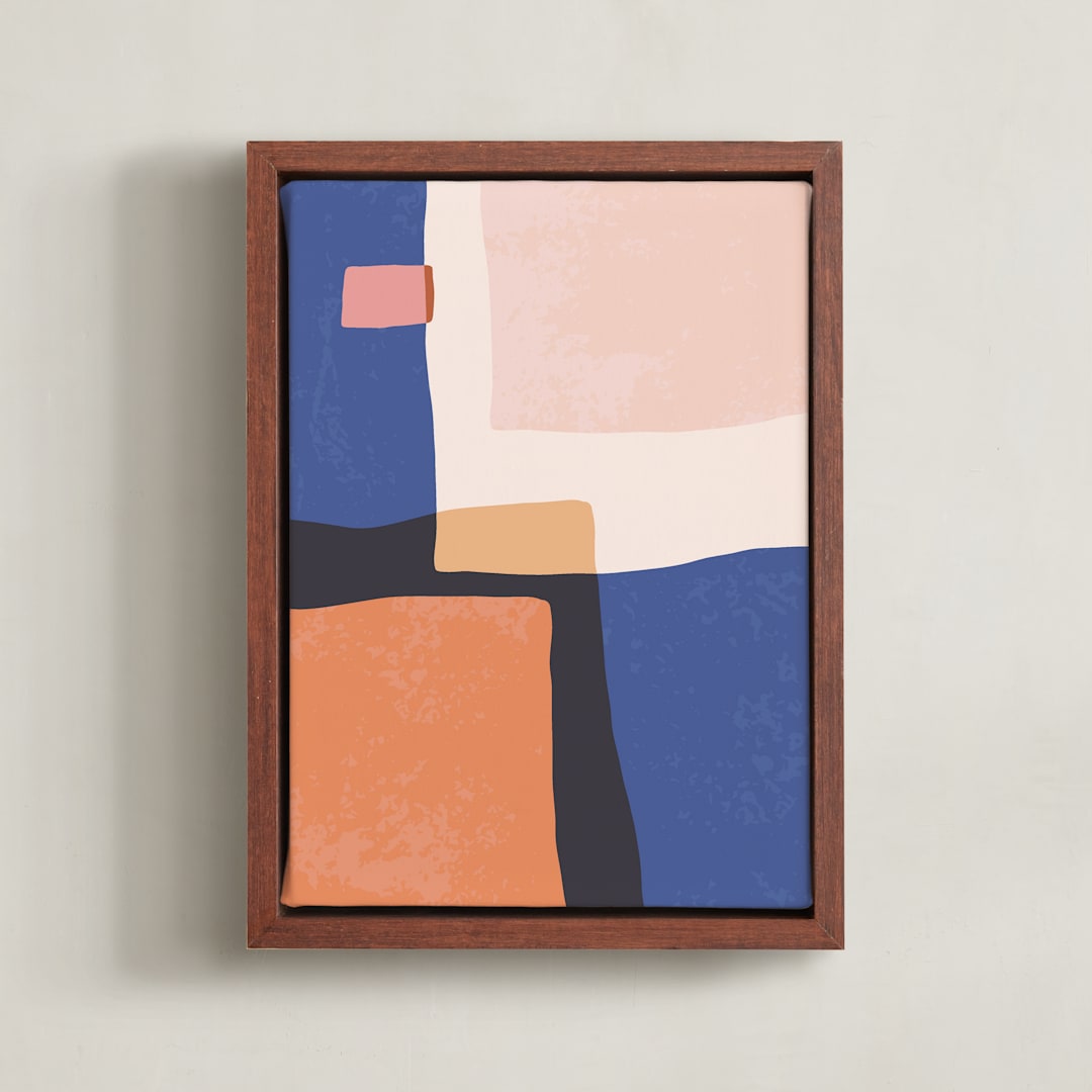 "Provence Abstract No. 2" - Art Print in ultra marine by Pippa Shaw - Framed Canvas