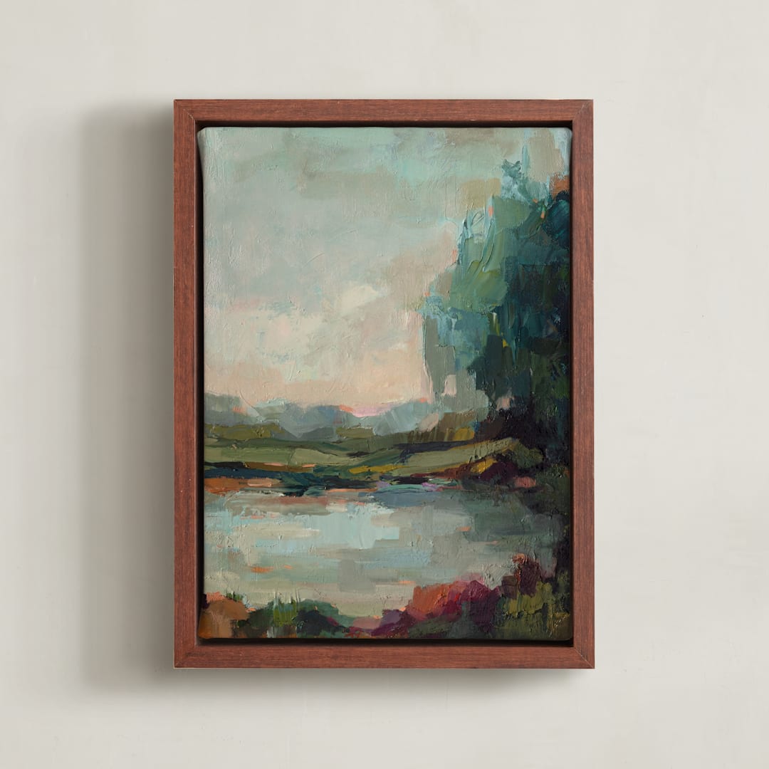 "Lagoon 2" - Art Print in Lagoon by Wendy Keller - Framed Canvas