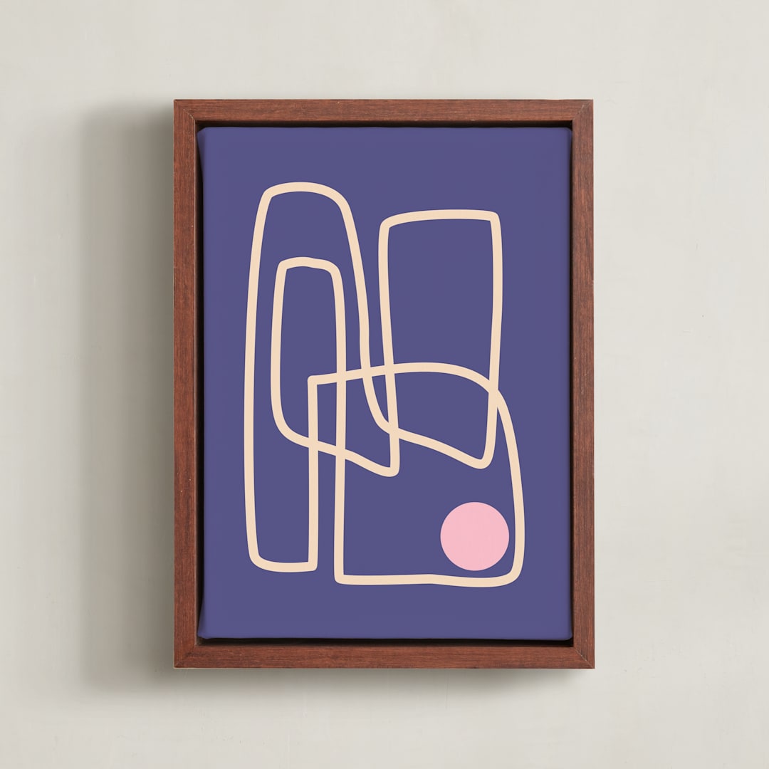 "Hide and Seek" - Art Print in Grape by Beth Vassalo - Framed Canvas