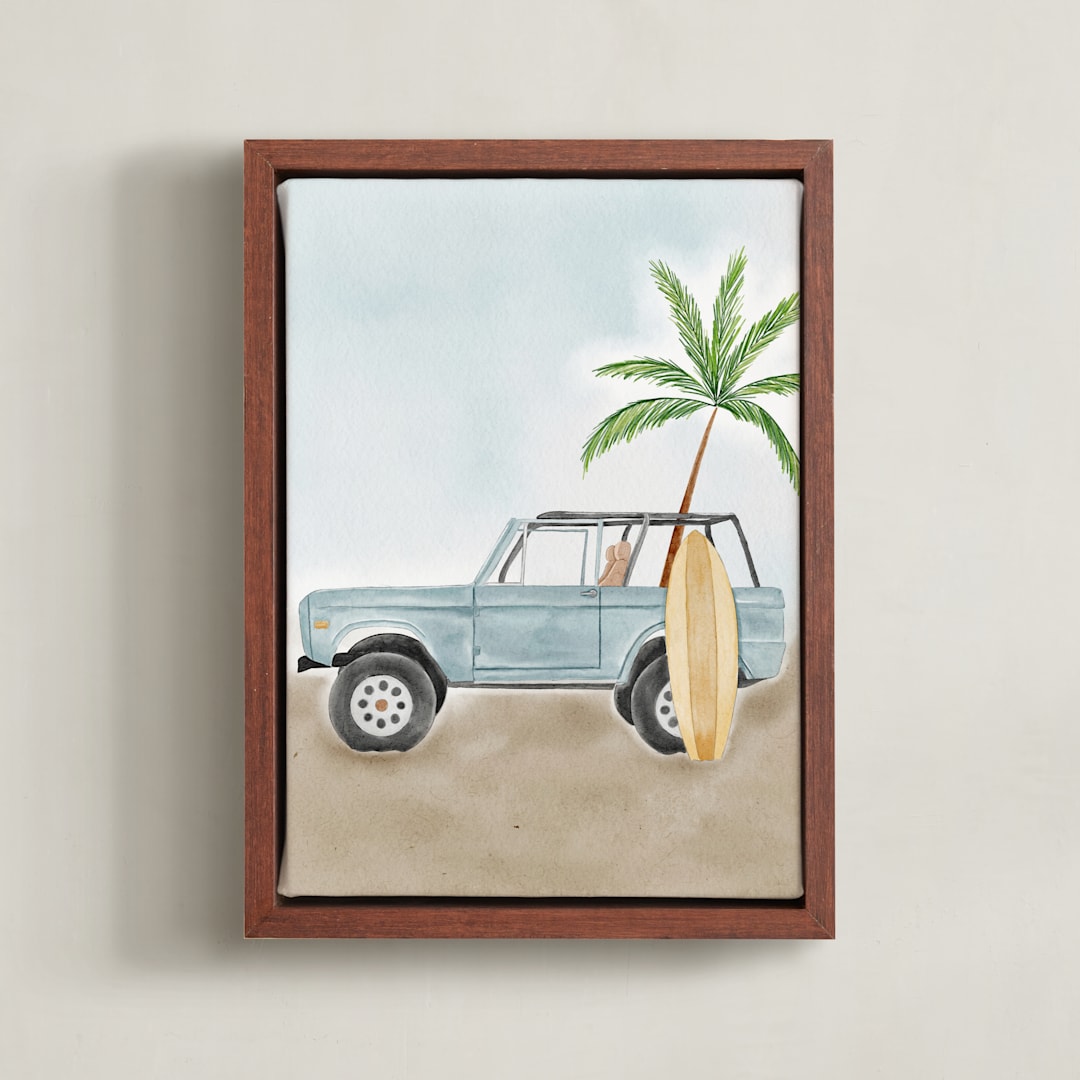 "Beach Cruiser" - Art Print in Seaside by Vilija - Framed Canvas