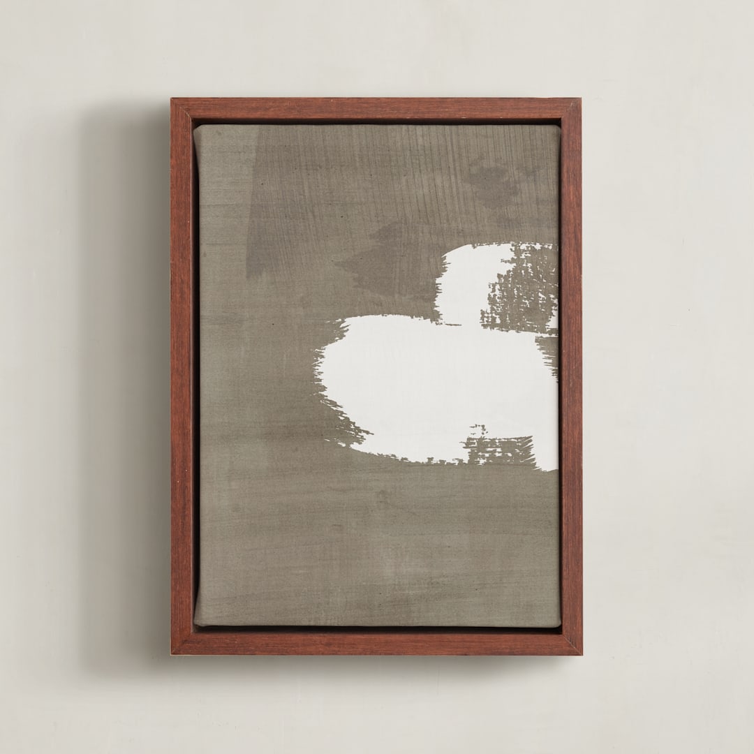 "Mindfulness 2" - Art Print in Grey by Shiho Whitehead - Framed Canvas
