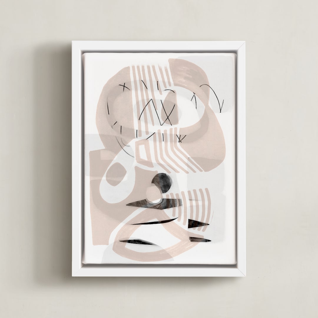 "Composition 2" - Art Print in Sand by Oana Prints - Framed Canvas