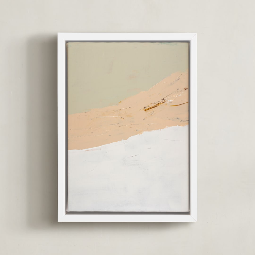 "Muted Abstract Diptych II" - Art Print in peach by Caryn Owen - Framed Canvas
