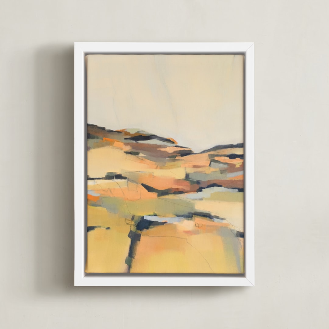 "Sunny Landscape 1" - Art Print in Pale Sunny Yellow by Ashley Armistead - Framed Canvas