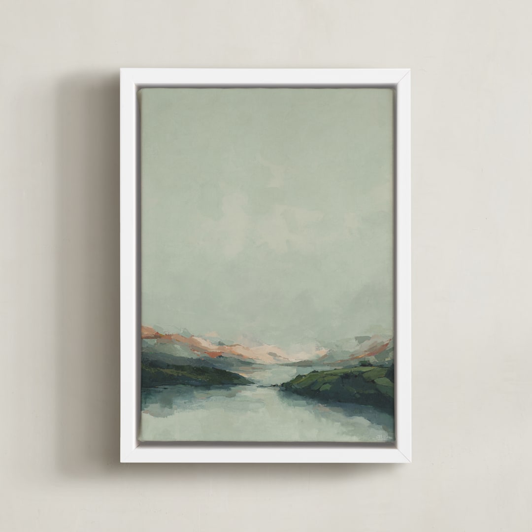 "Waterton Glacier" - Art Print in Mint by Wendy Keller - Framed Canvas