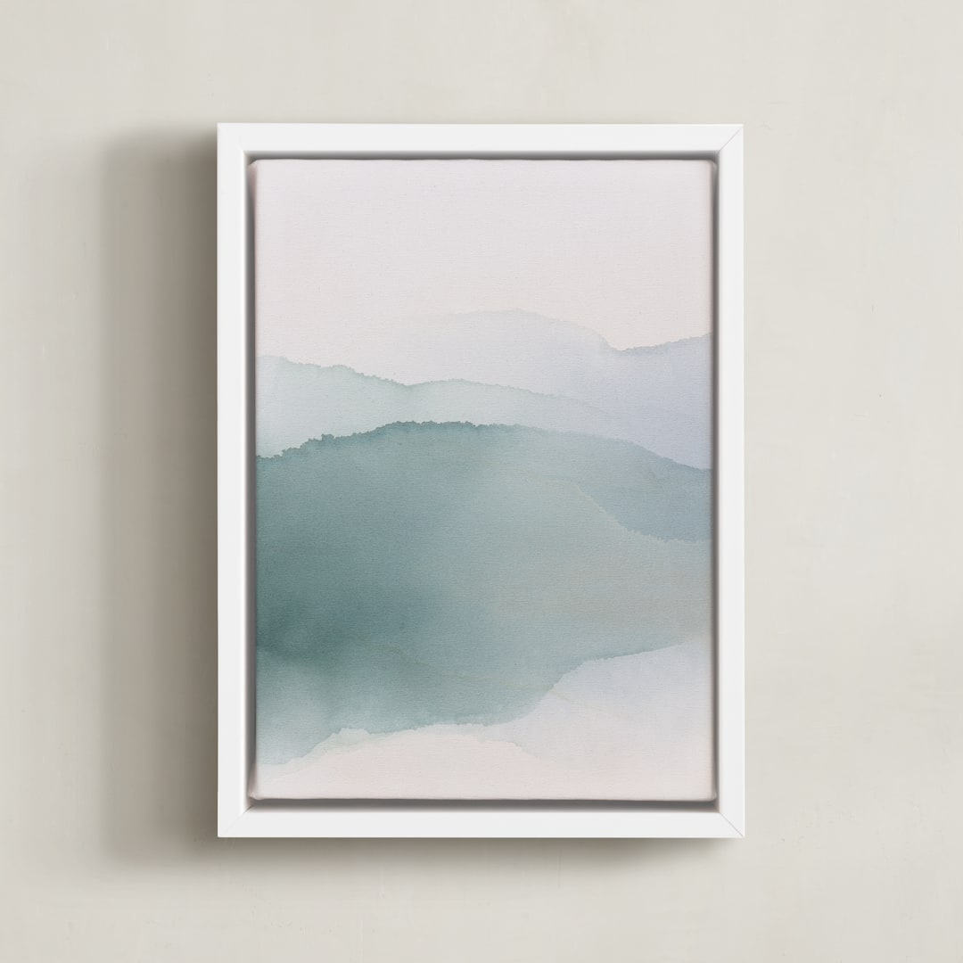 "Echo of a Memory 1" - Art Print in Sage Green by Rebecca King - Framed Canvas