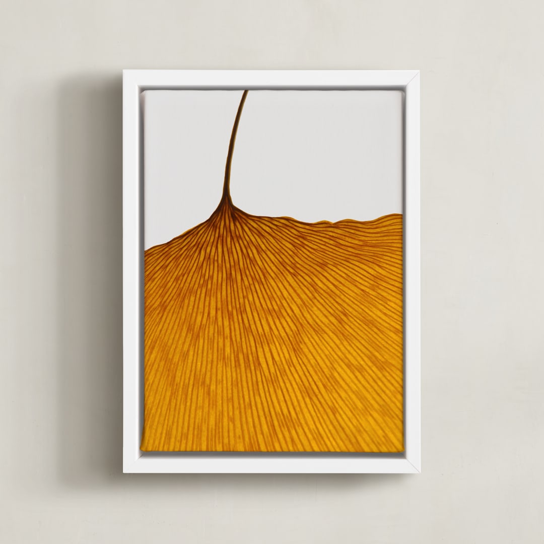"Calm Contortion" - Art Print in Ochre by Shannon Kohn - Framed Canvas