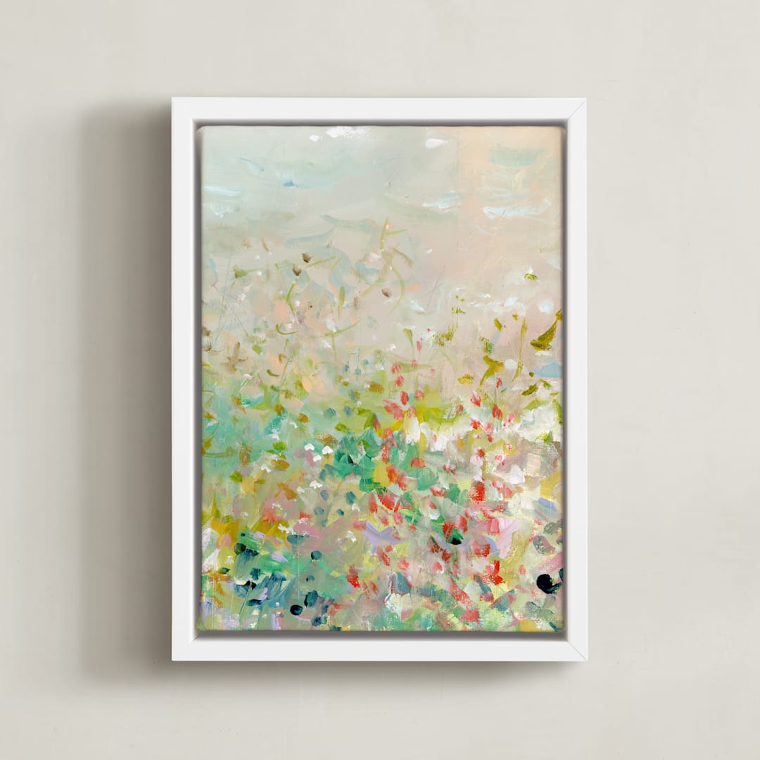 "English Garden II" - Art Print in Evergreen by Lindsay Megahed - Framed Canvas
