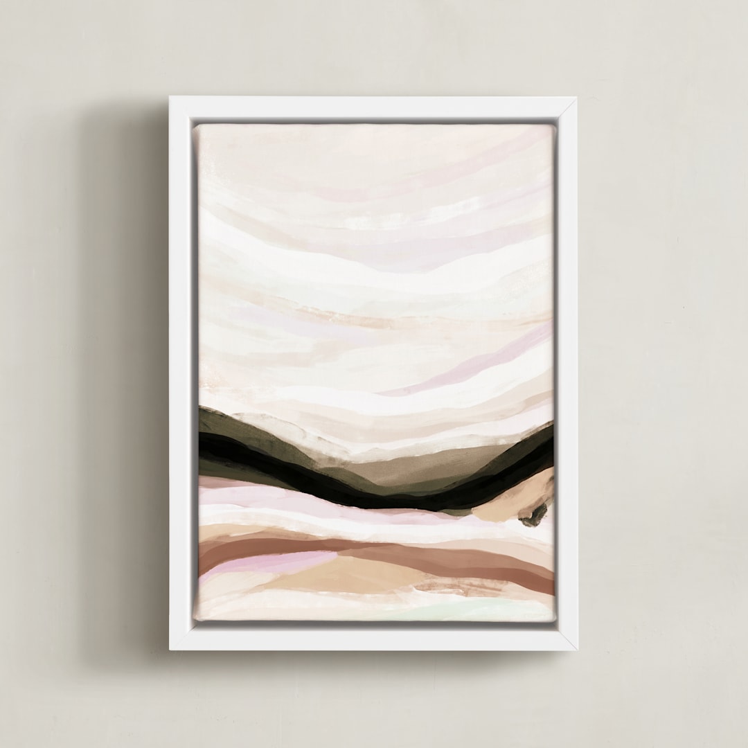 "Glowing Horizon" - Art Print in Sunset by Melanie Severin - Framed Canvas