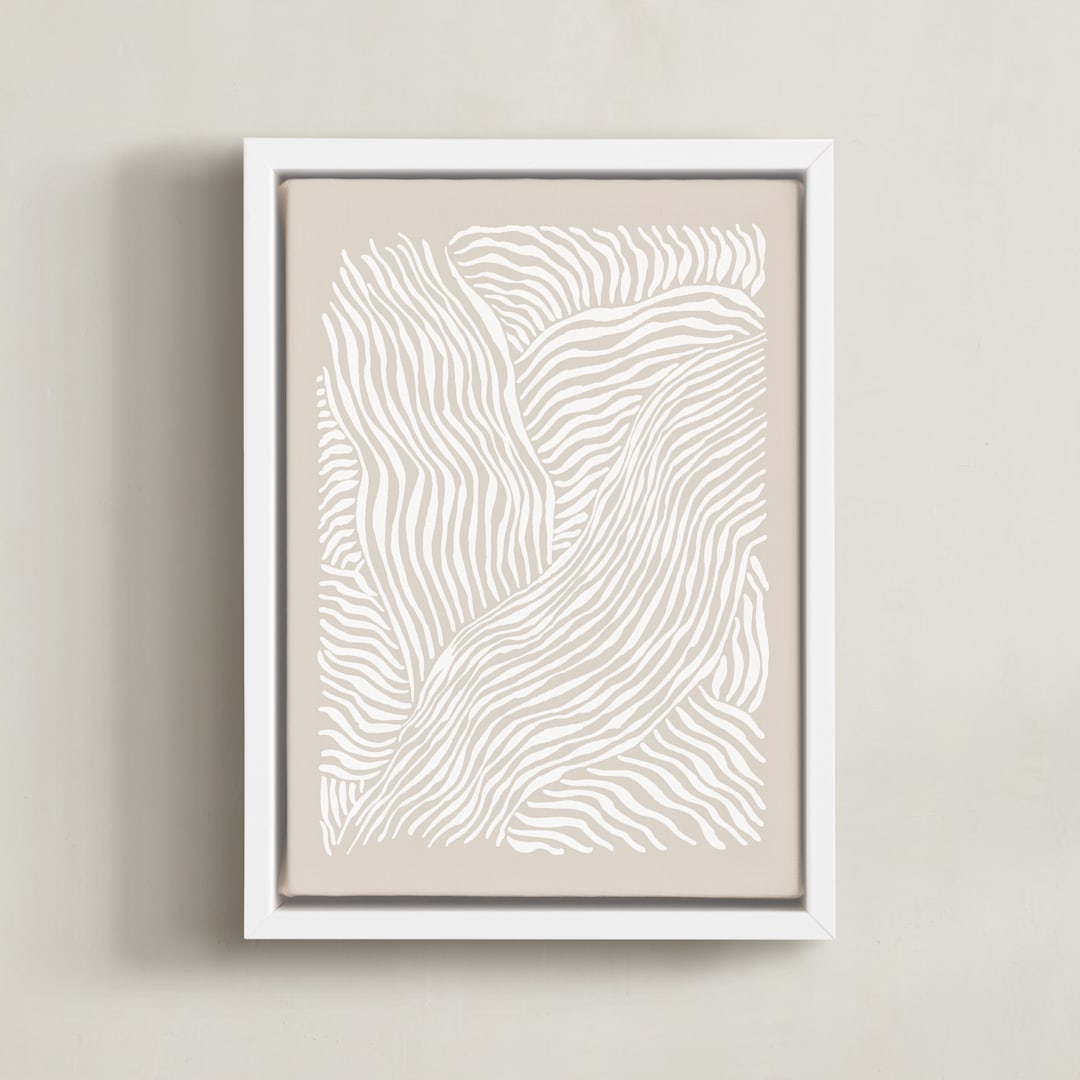 "Falling, Falling" - Art Print in Coastal Drift by Jayne Alfieri - Framed Canvas