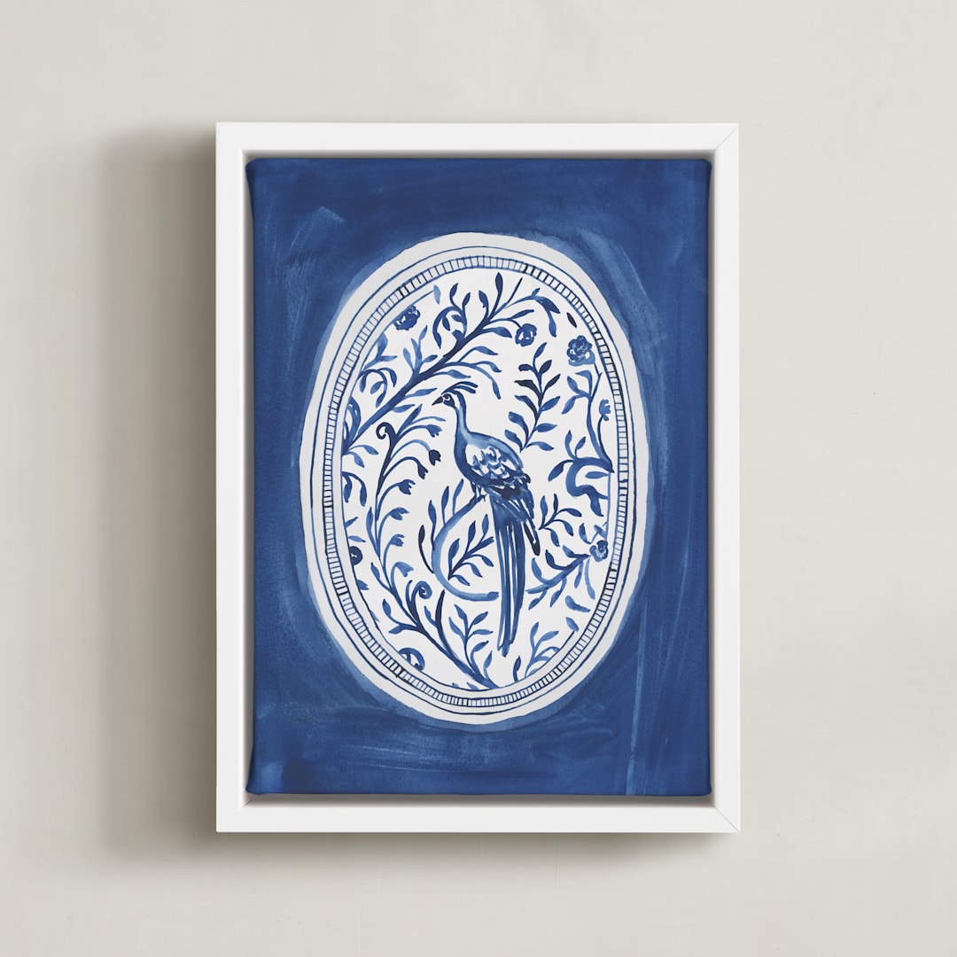 "Chinoiserie Tableware 2" - Art Print in Ink by Teju Reval - Framed Canvas