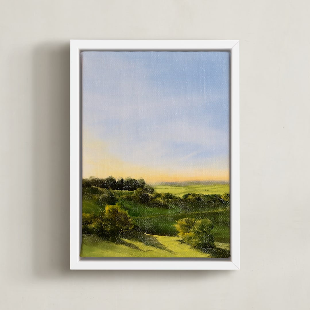 "Joy Comes in the Morning" - Art Print in Field by Coleman Senecal - Framed Canvas