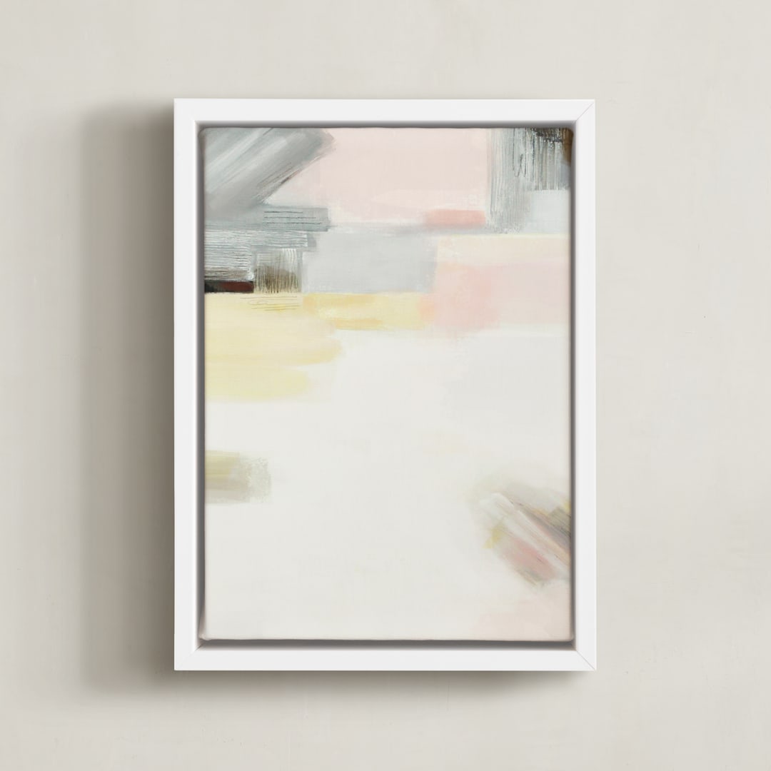"Sunset Ridge l" - Art Print in sunset blush by AlisonJerry - Framed Canvas