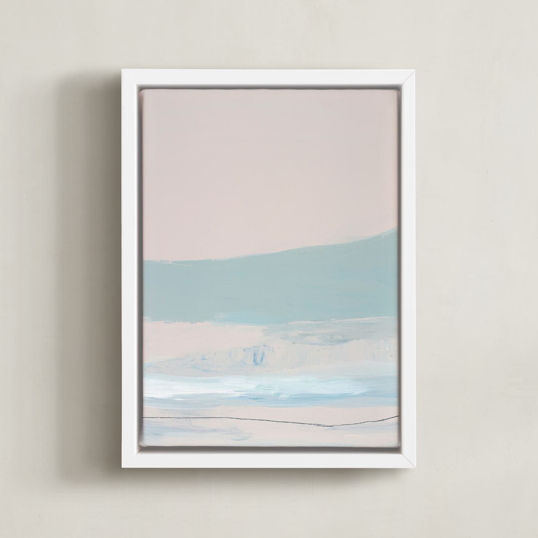 "Offshore Breeze" - Art Print in light greeniish blue by Caryn Owen - Framed Canvas