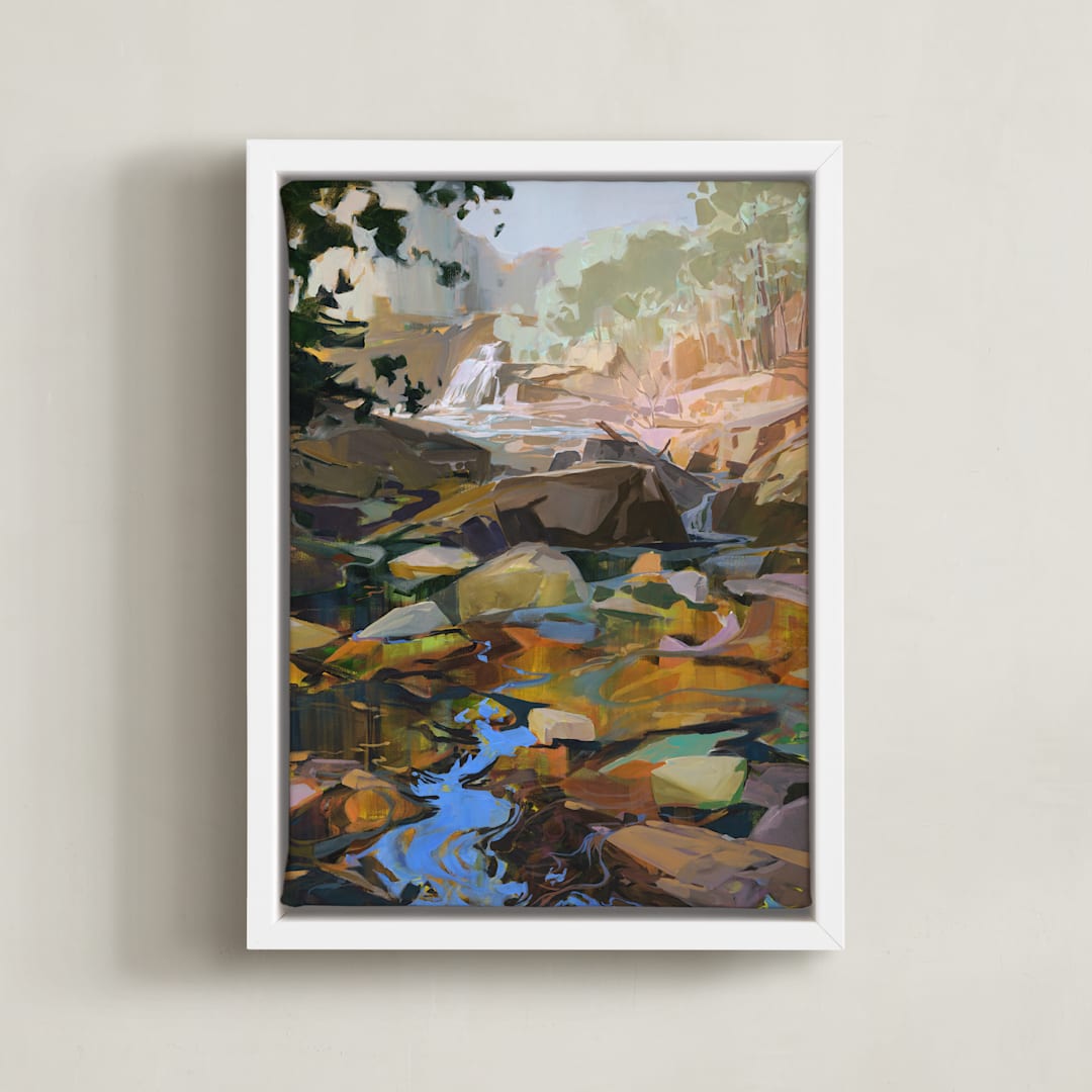 "Hold That Thought" - Art Print in Ochre by Jess Franks - Framed Canvas