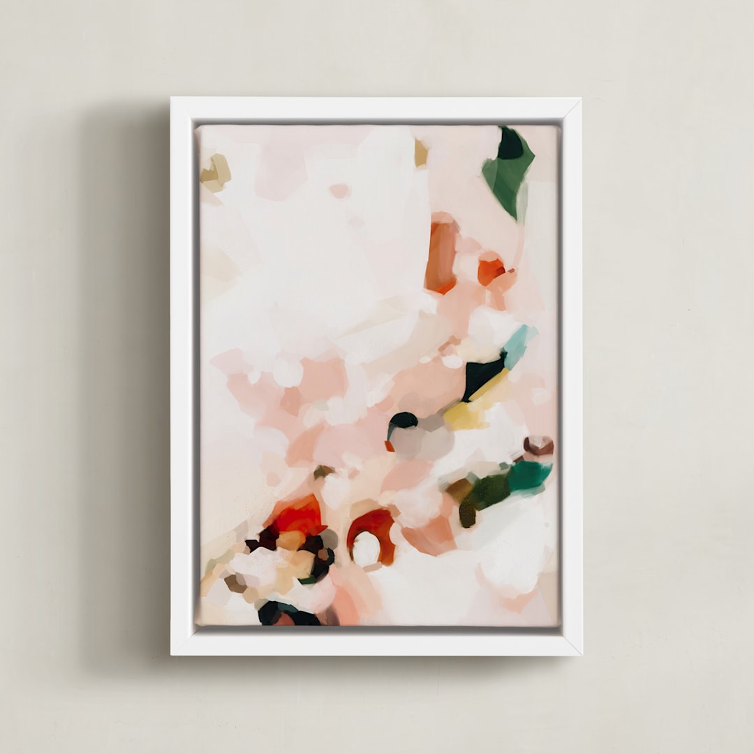 "Rosie" - Art Print in Blush Pink by Parima Studio - Framed Canvas