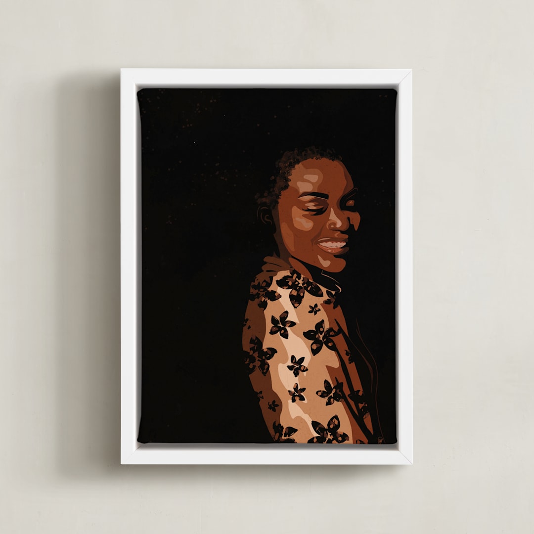 "Joy Comes in the Morning" - Art Print in Tawny by ThirtyOne Illustrations - Framed Canvas