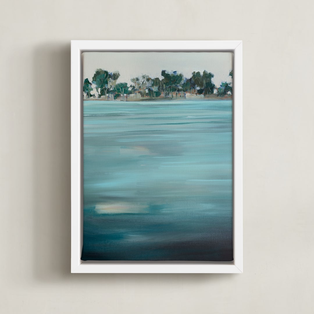 "Come Ashore" - Art Print in Mojito by Jen Florentine - Framed Canvas