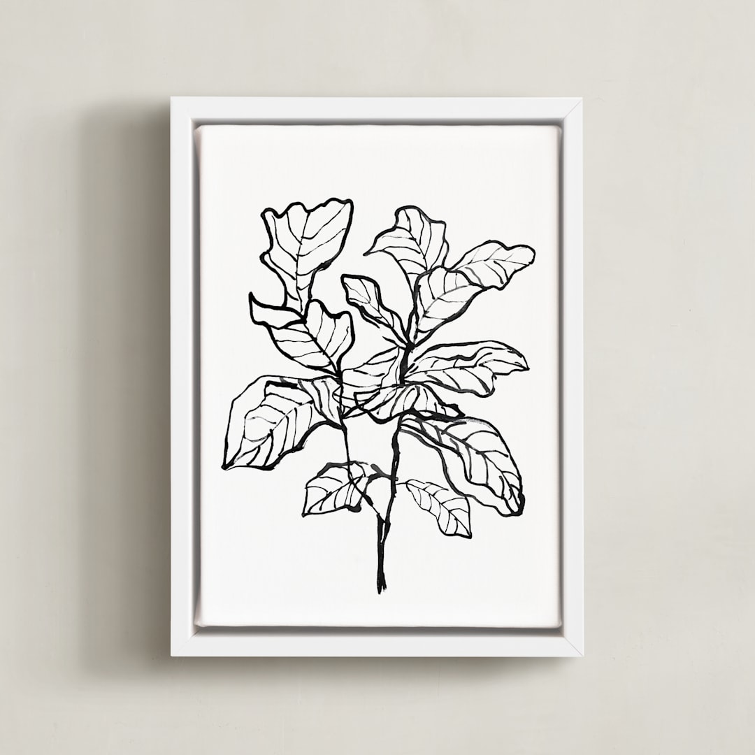"Fiddle-leaf fig tree 1" - Art Print in pearl by Cass Loh - Framed Canvas