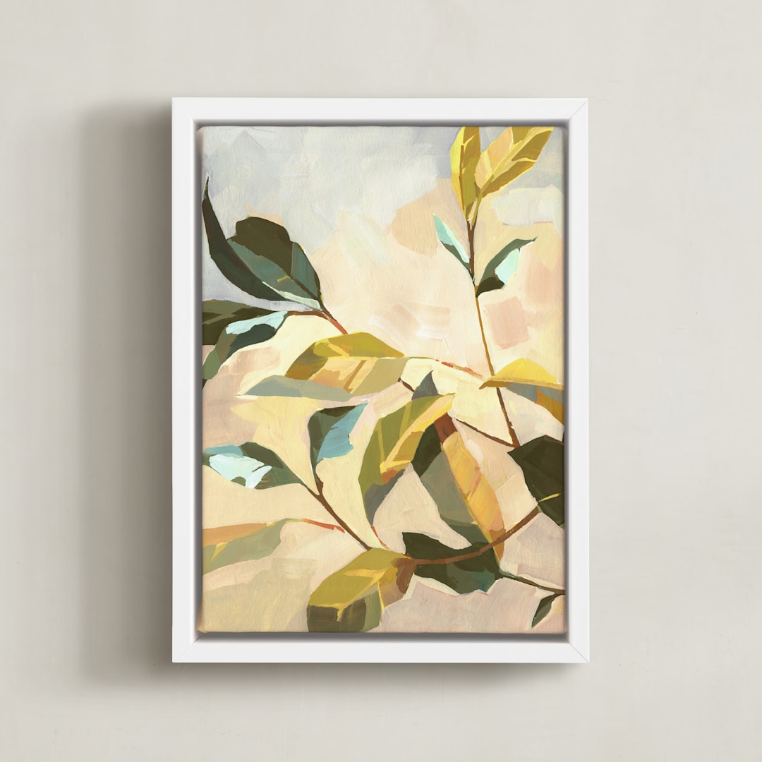 "Bay Laurel II" - Art Print in Olive by Khara Ledonne - Framed Canvas