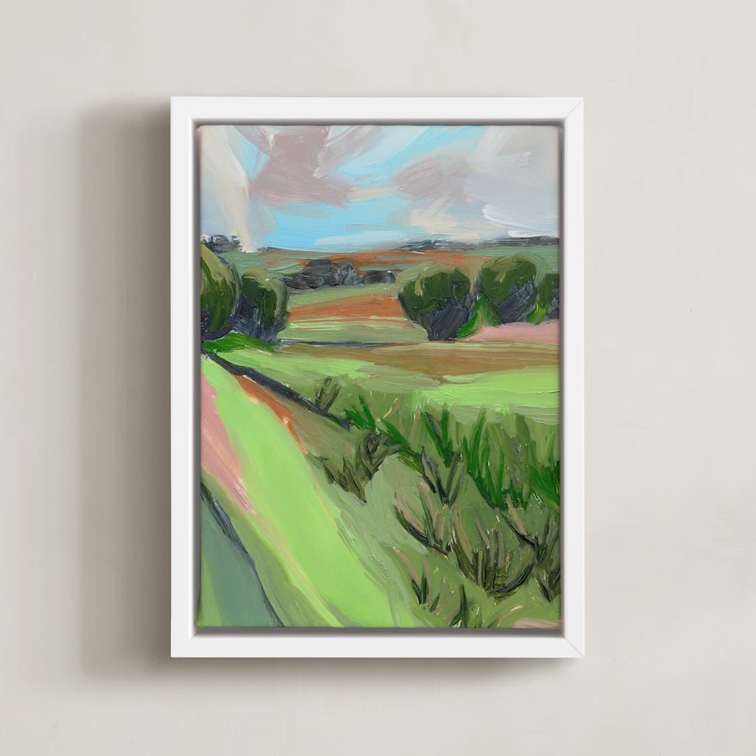 "Swallow II" - Art Print in Green by Molly Mansfield - Framed Canvas