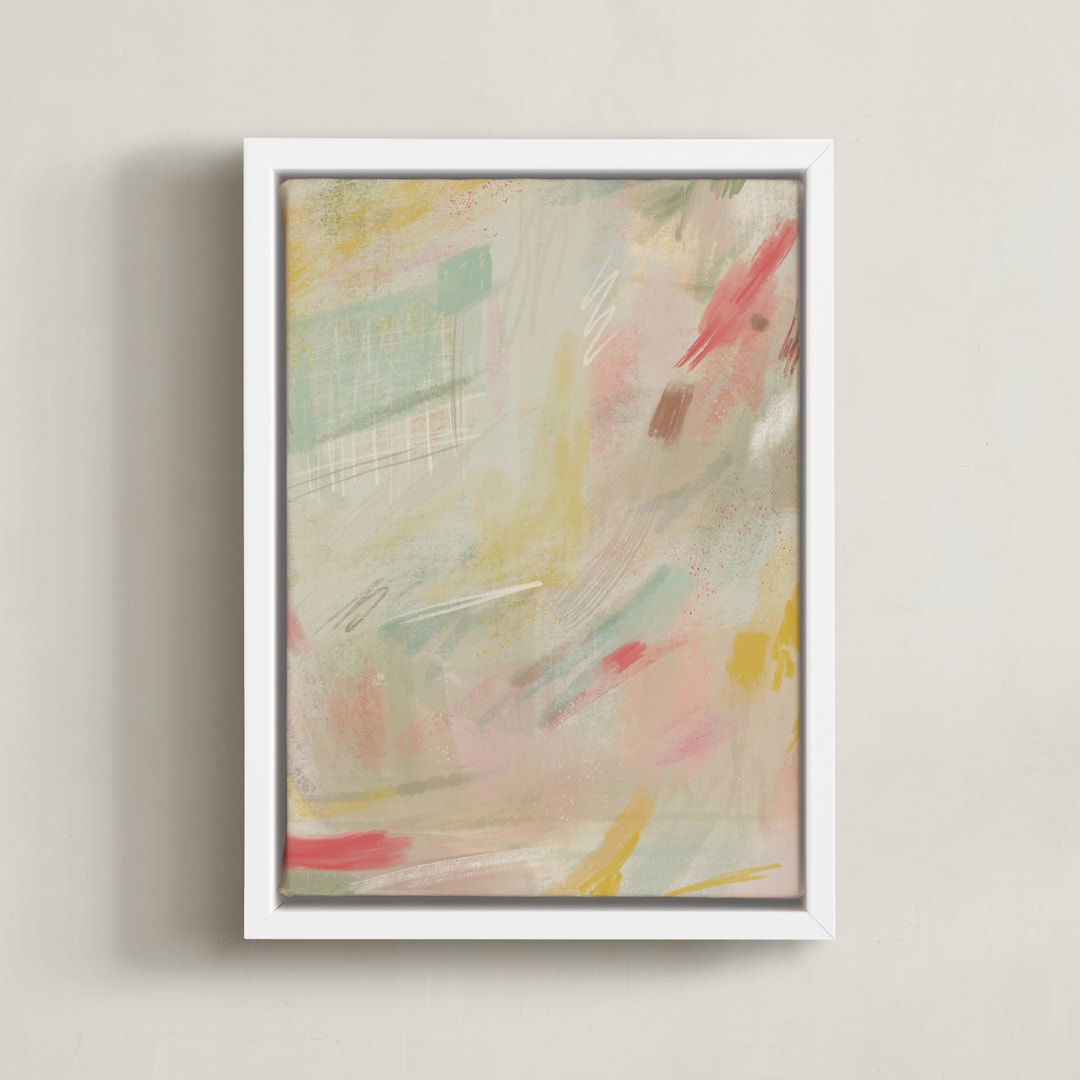 "Daydreaming" - Art Print in Mint by Yaling Hou Suzuki - Framed Canvas