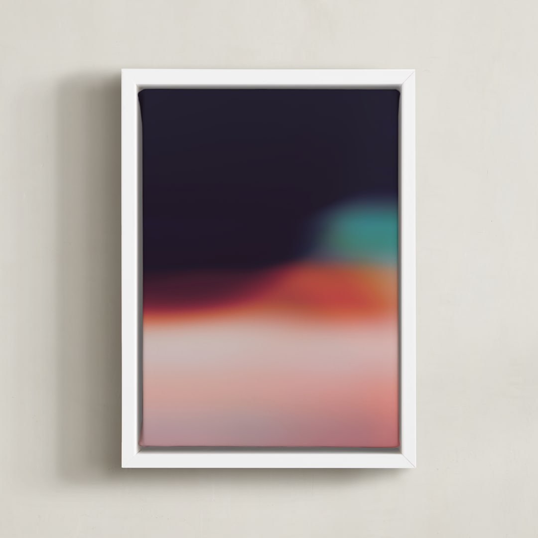 "Evening Walk" - Art Print in Navy Blue by Parima Studio - Framed Canvas