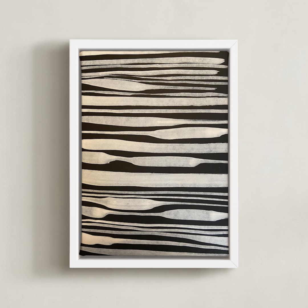 "Linen" - Art Print in Shades of Ecru by Deborah Velasquez - Framed Canvas