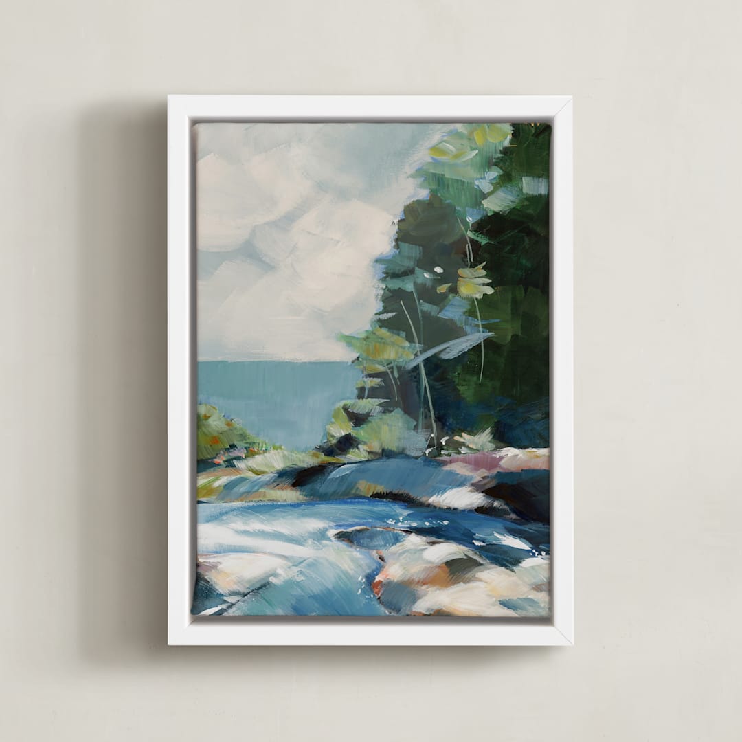 "Blue Alcove" - Art Print in Alcove Blue by AlisonJerry - Framed Canvas