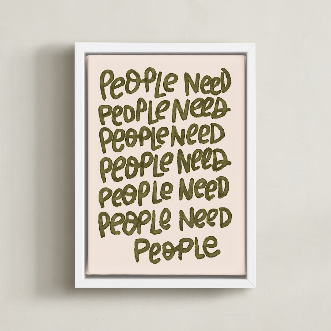 "People Need People" - Art Print in Hunter by Lissabeth Anglin - Framed Canvas