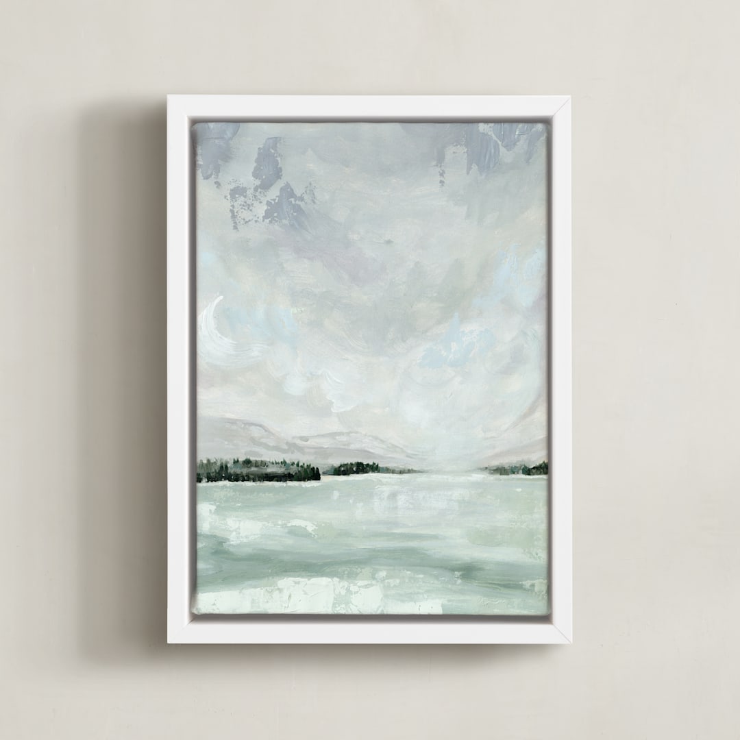 "Glacier" - Art Print in Frost by Holly Whitcomb - Framed Canvas