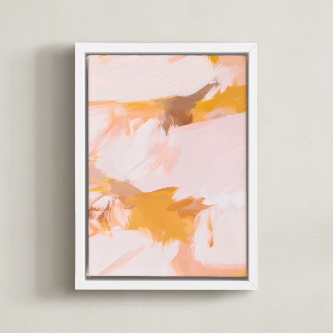 "Marigolds No.2" - Art Print in Marigold Orange by Parima Studio - Framed Canvas