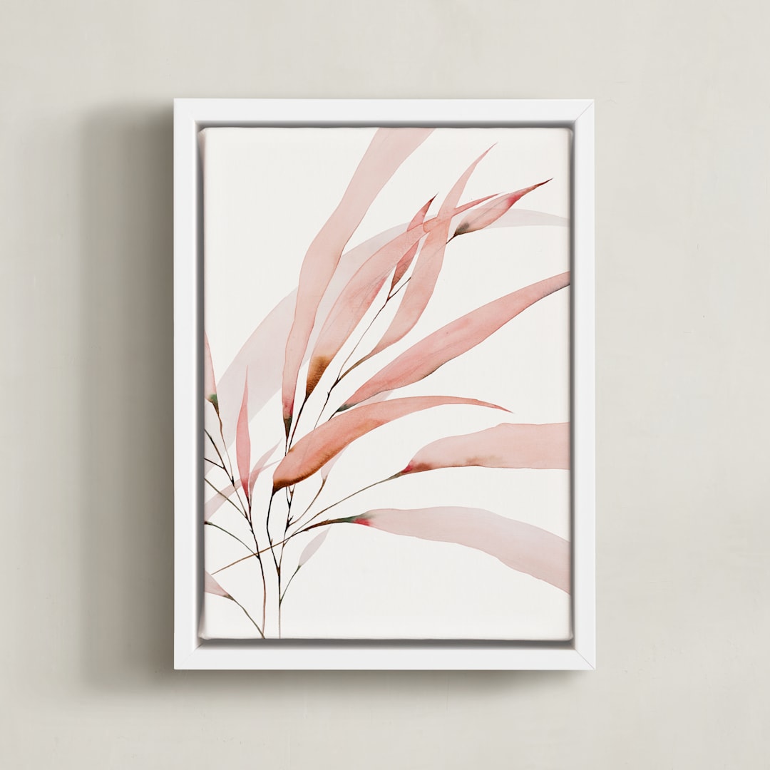 "Mogna02" - Art Print in Coral Pink by jinseikou - Framed Canvas
