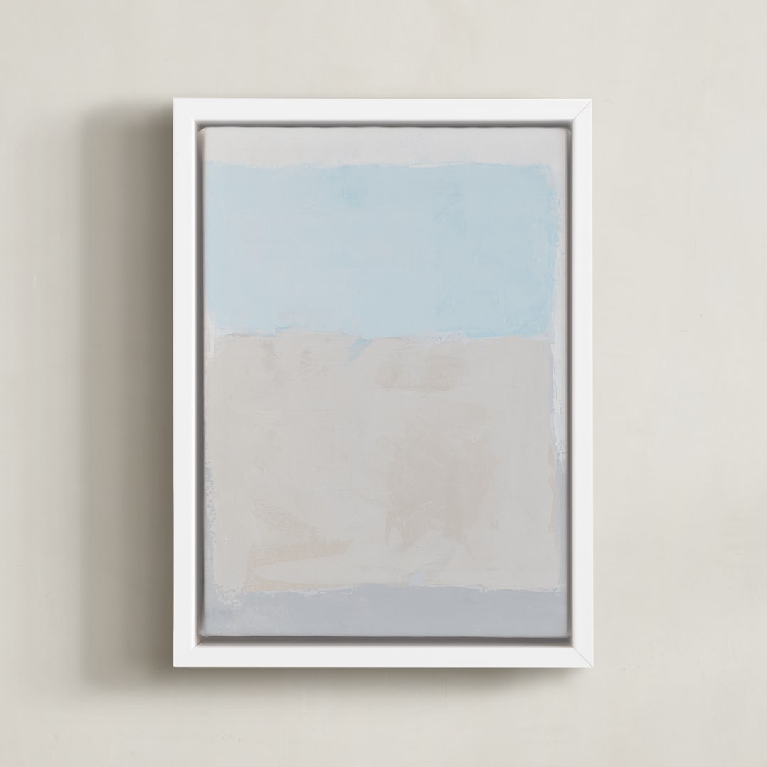 "Buff Boxes No. 1" - Art Print in Sky by Amy Gray - Framed Canvas