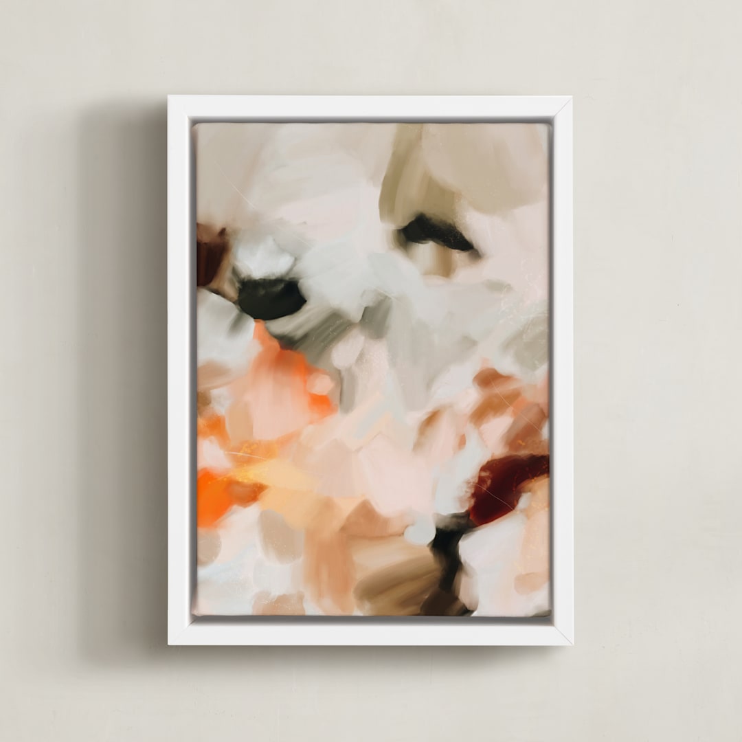 "Good Morning Cafe No.2" - Art Print in Pumpkin Orange by Parima Studio - Framed Canvas