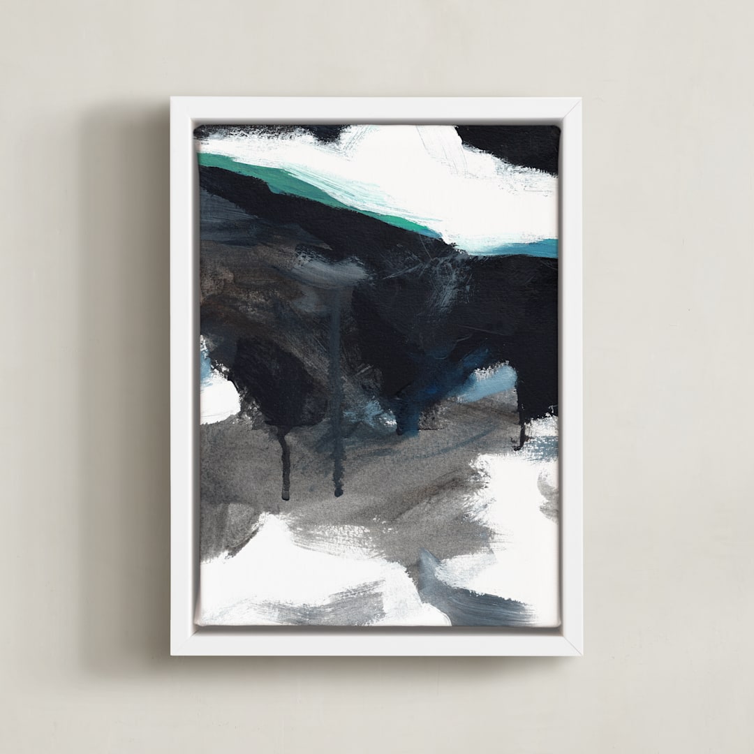 "Kona Dream I" - Art Print in Slate by Jenny Partrite - Framed Canvas