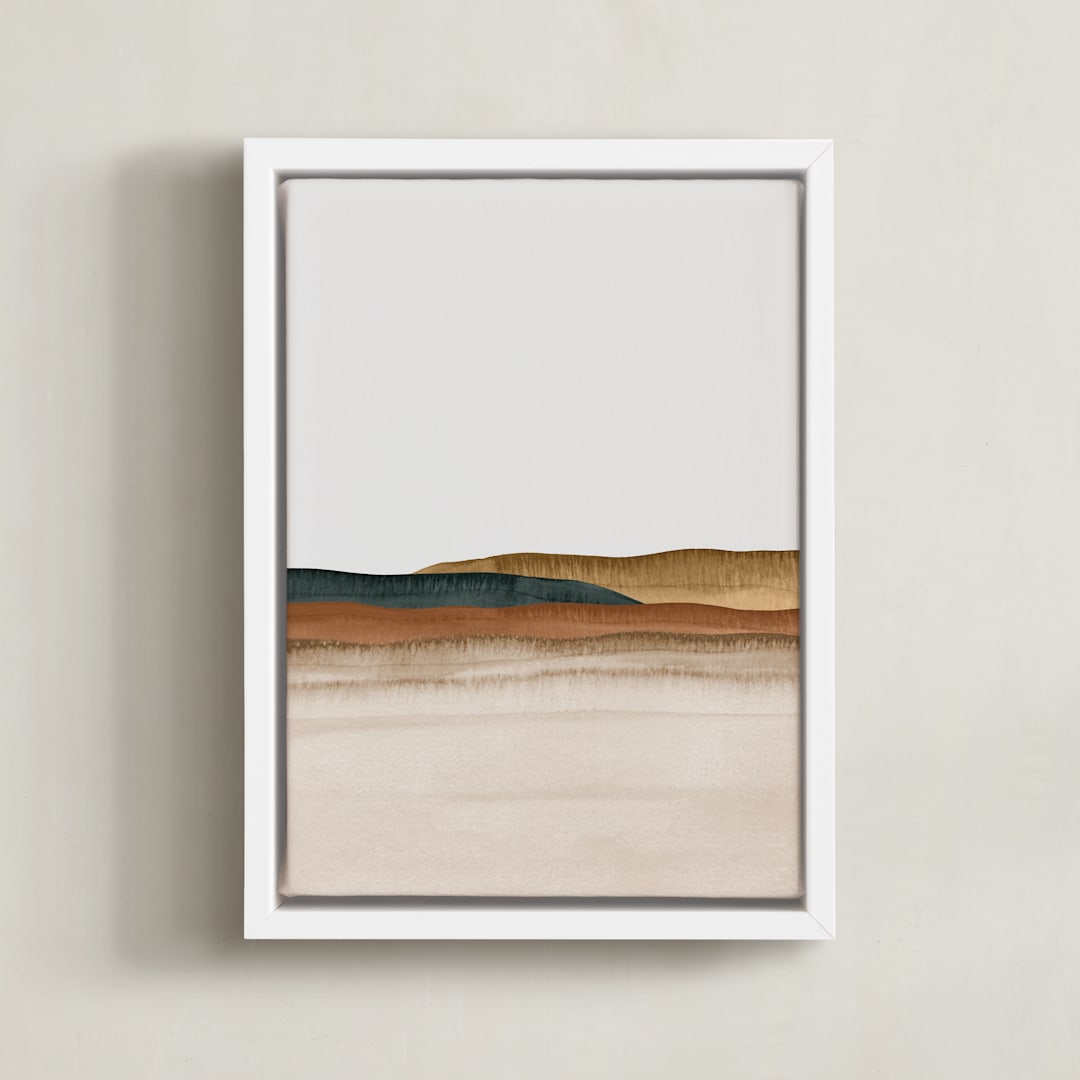"Rising Ground" - Art Print in Neutral by Little Valley Studio - Framed Canvas