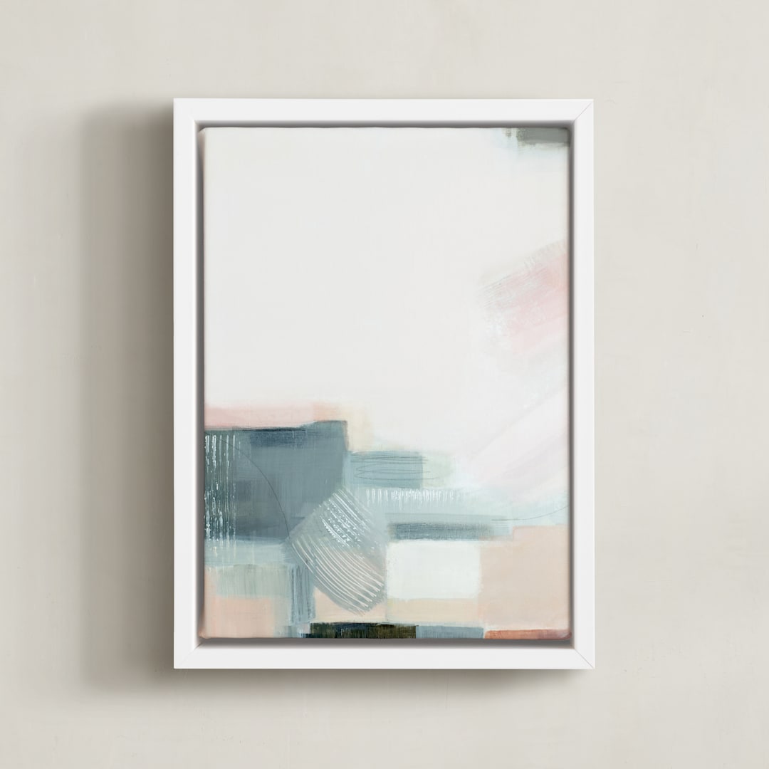 "Sunset Ridge ll" - Art Print in sunset blush by AlisonJerry - Framed Canvas
