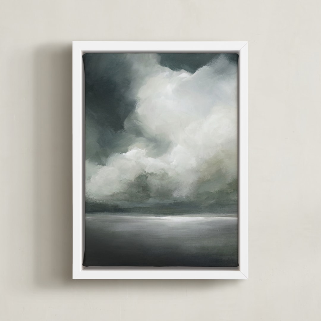 "Reverie I" - Art Print in Slate Grey by Mya Bessette - Framed Canvas