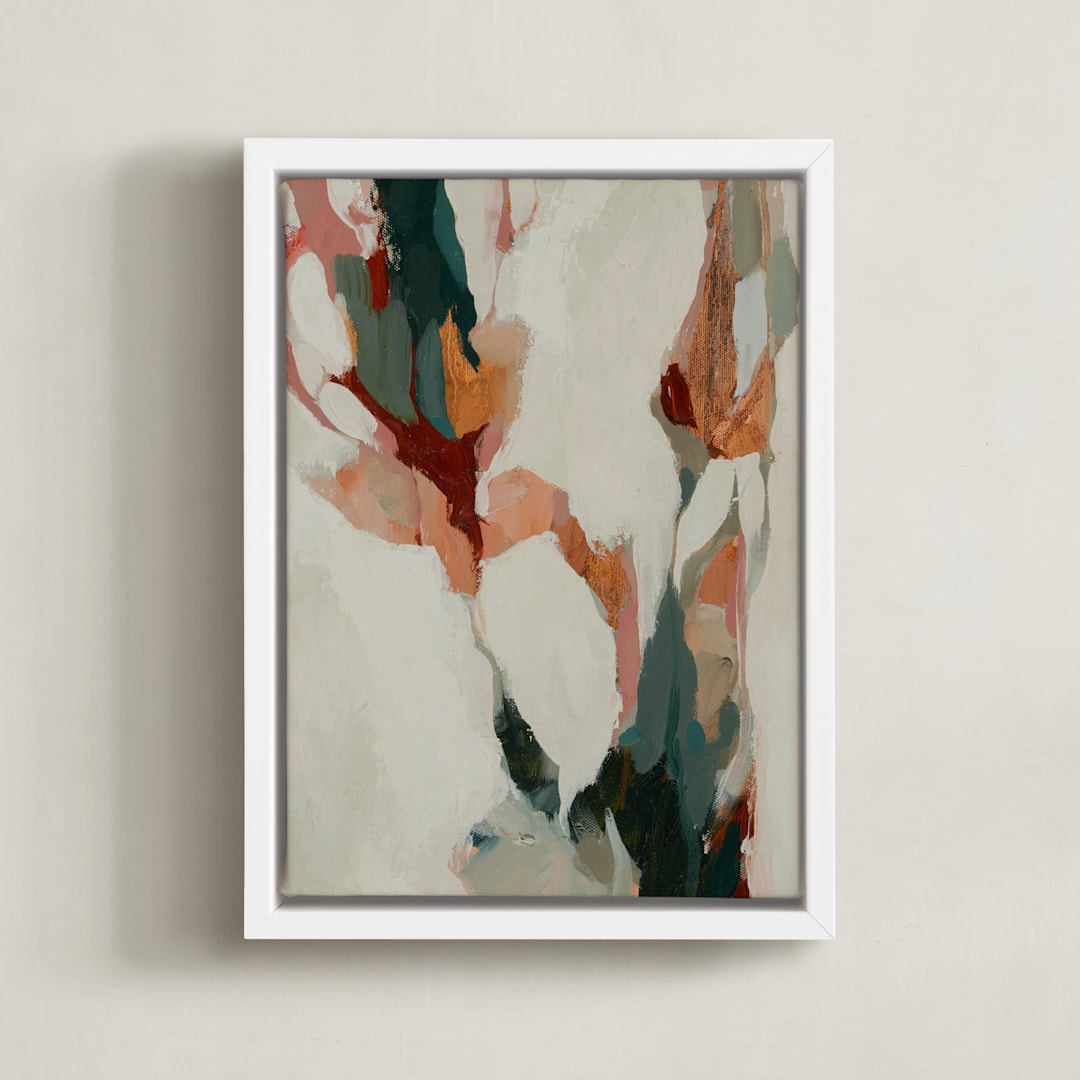 "Winter Thaw No. 2" - Art Print in Warm Grey by Wendy Keller - Framed Canvas