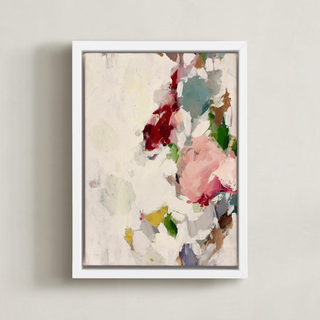 "Flower Market II" - Art Print in Rose by Wendy Keller - Framed Canvas