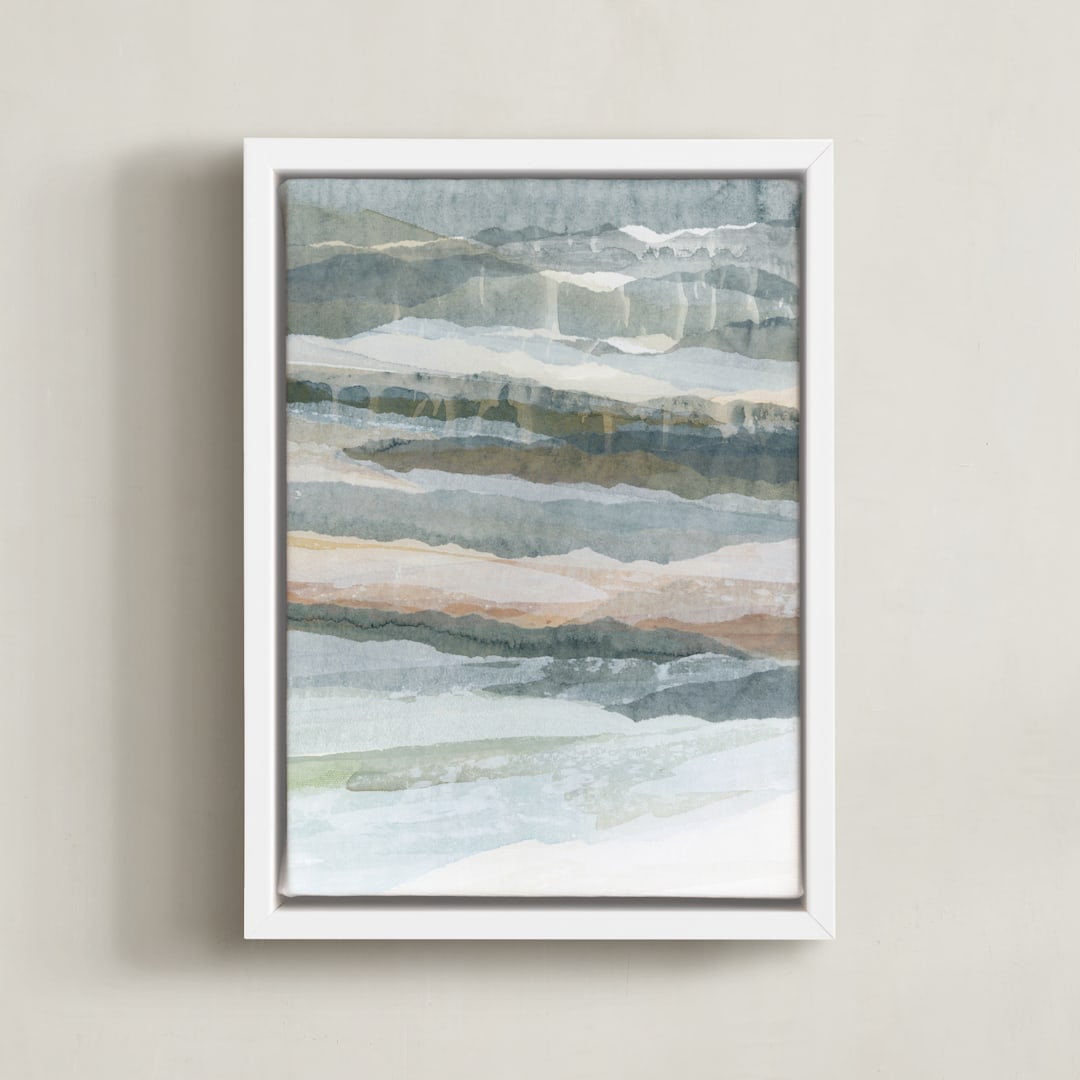 "Glowing Frost II" - Art Print in Dove Grey by Lara Eckerman - Framed Canvas