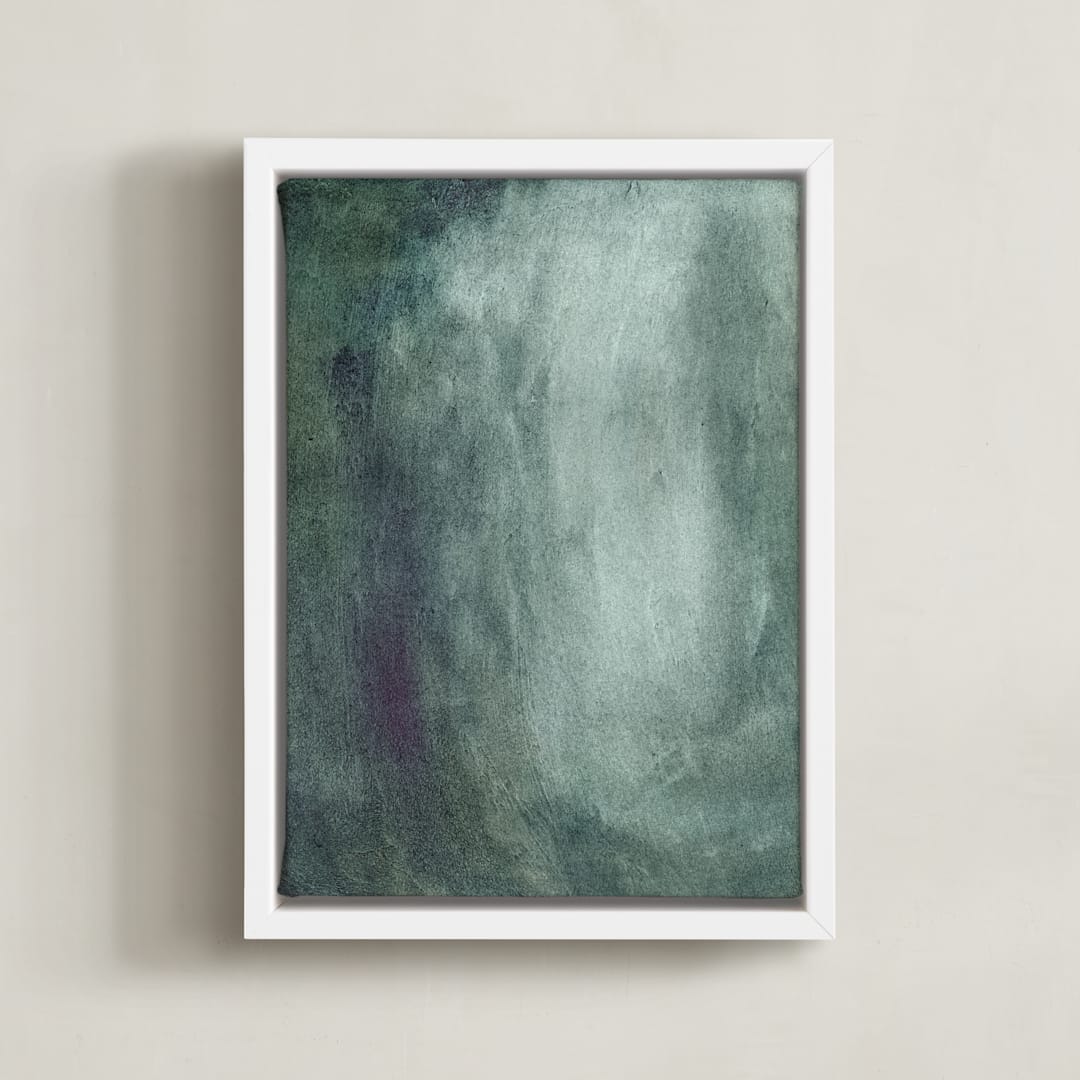 "This Is A Kindness" - Art Print in Spruce Green by Jennifer Daily - Framed Canvas