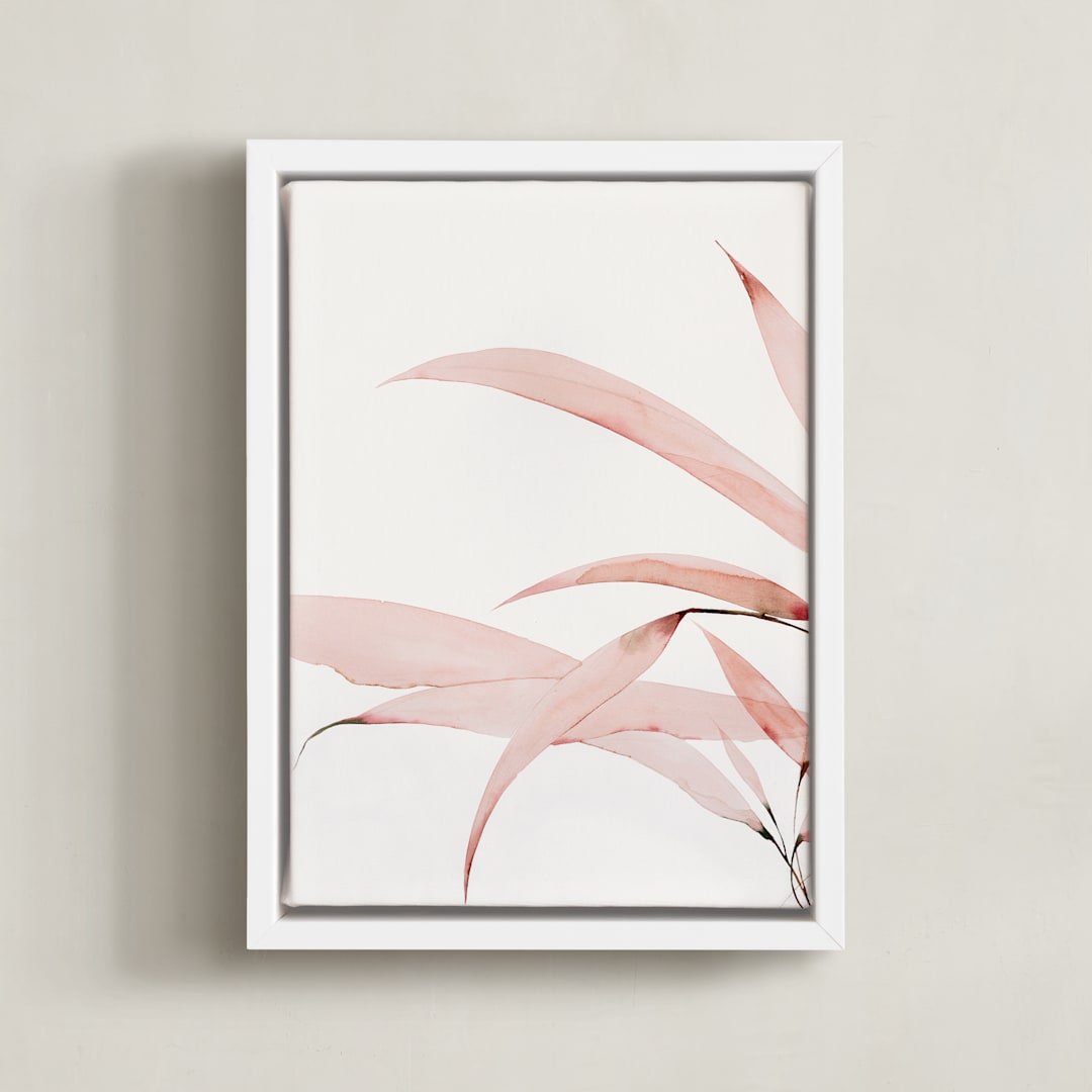 "Mogna01" - Art Print in Coral Pink by jinseikou - Framed Canvas