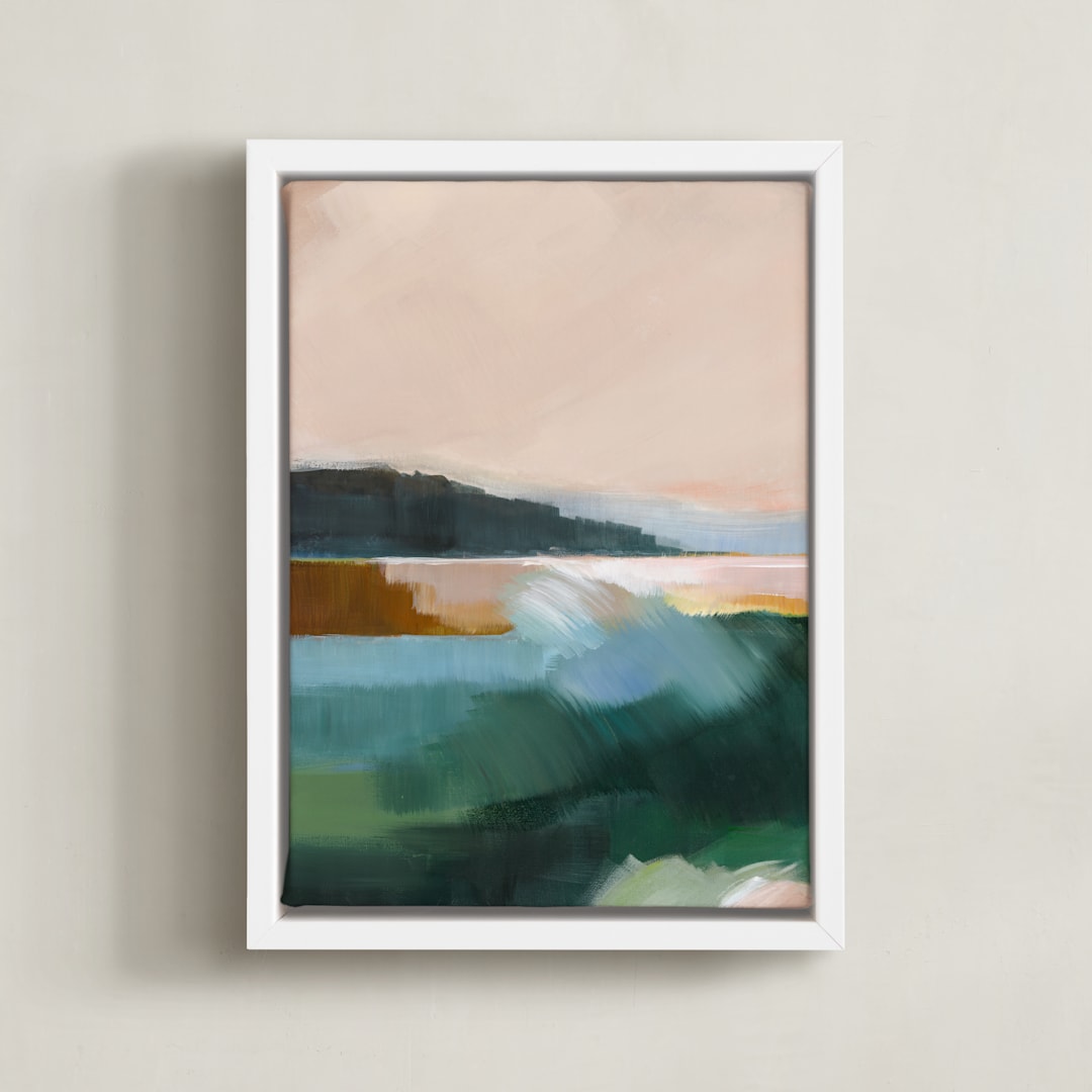 "Cool Summer Winds" - Art Print in Cool Summer Blue by AlisonJerry - Framed Canvas
