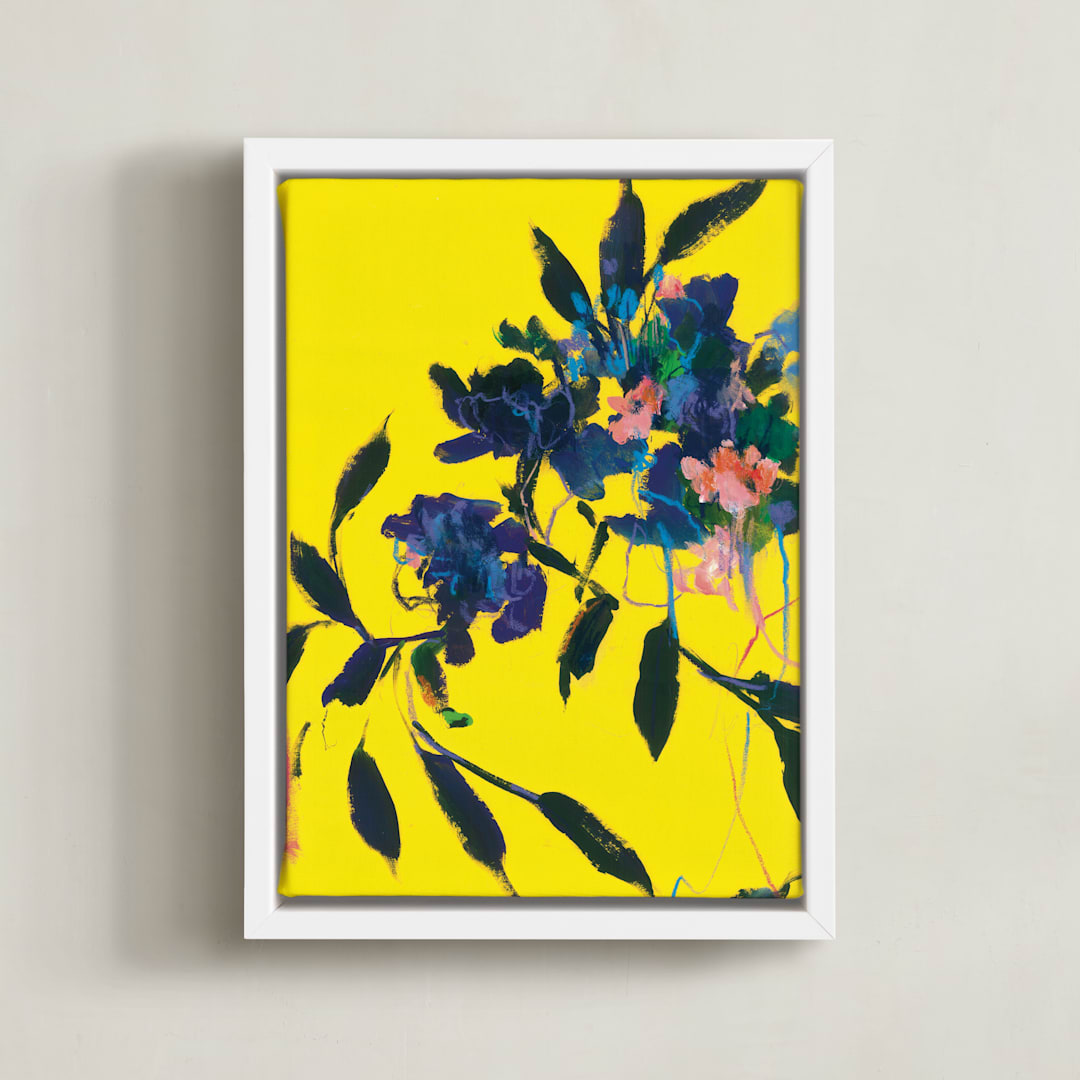 "Sunwards" - Art Print in Marigold by Sonal Nathwani - Framed Canvas