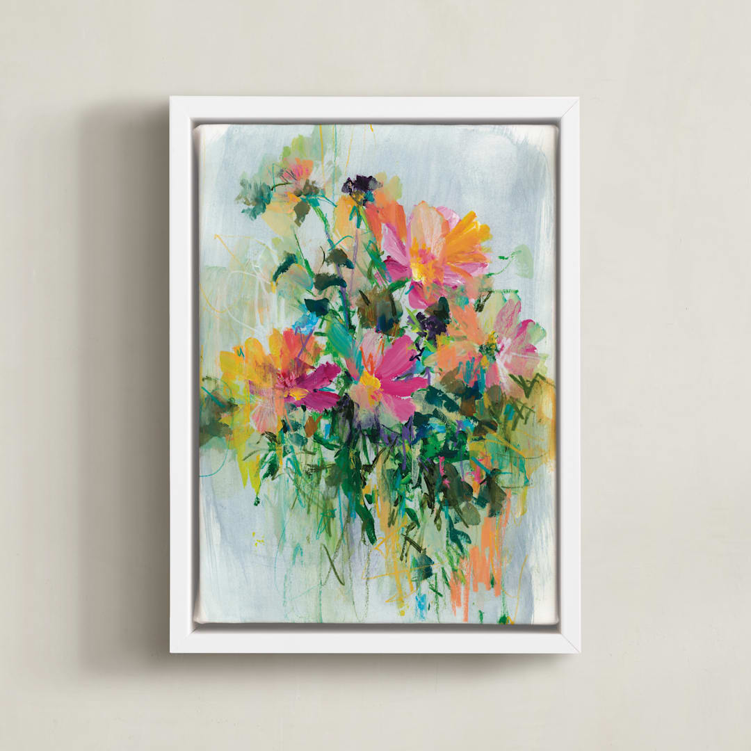 "flowering" - Art Print in Petal by Sonal Nathwani - Framed Canvas